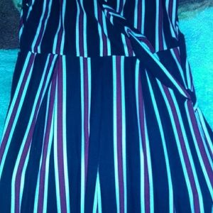 Red white and navy blue jumpsuit